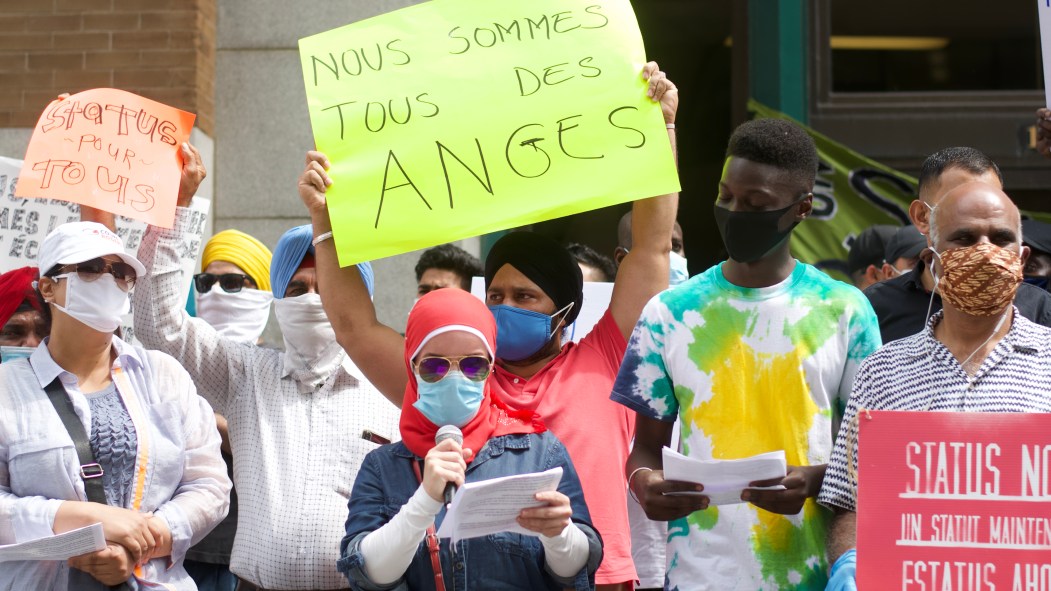 Rassemblement à Montréal pour réclamer la régularisation des migrants