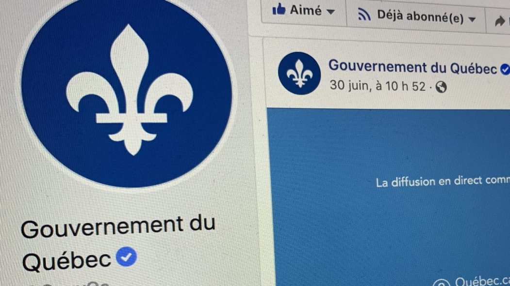 La page Facebook du gouvernement du Québec
