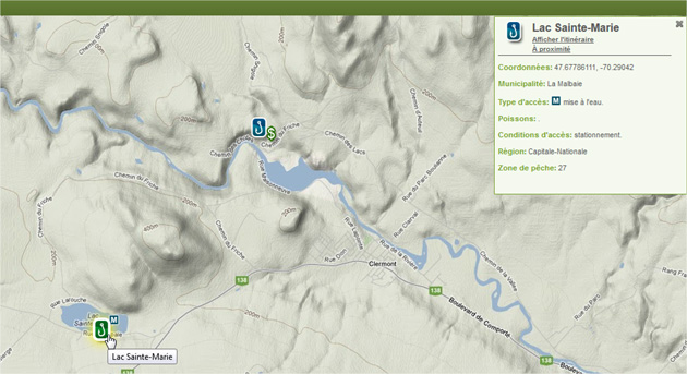 Carte interactive point d'acc&egrave;s