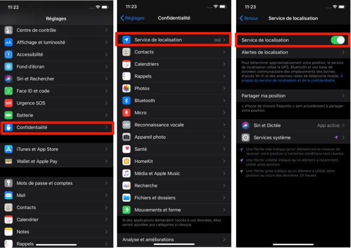 Voici comment désactiver la localisation des applications sur iPhone. iPhone désactiver localisation applications