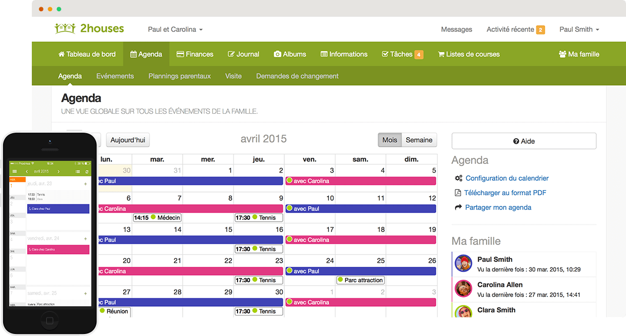 Capture d'&eacute;cran de l'application mobile 2houses