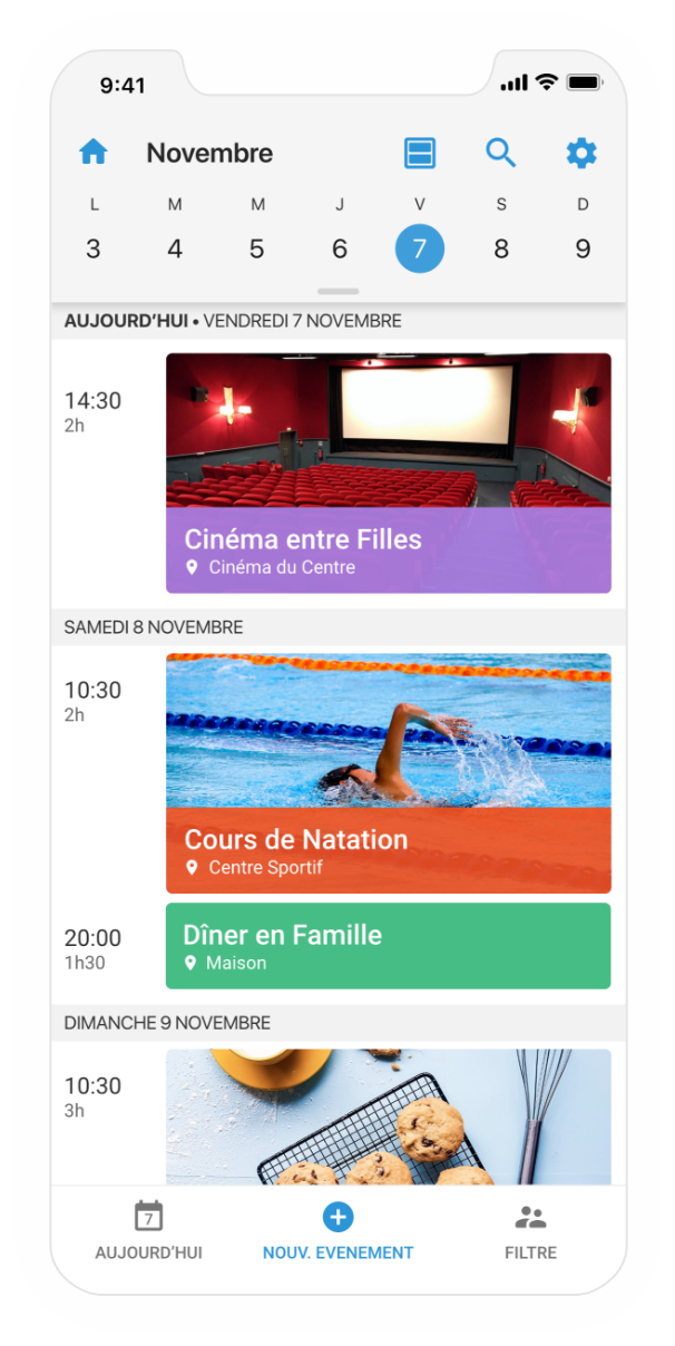 Capture d'&eacute;cran de l'application mobile FamilyWall