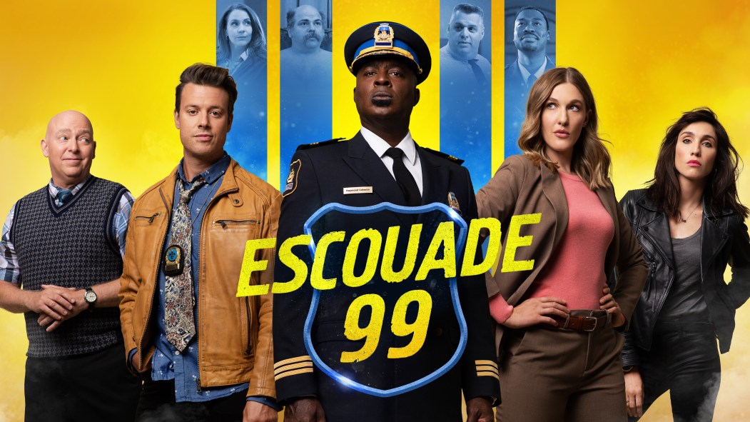 L'affiche de la série québécoise Escoudade 99, une adaption de la comédie Brooklyn 99.