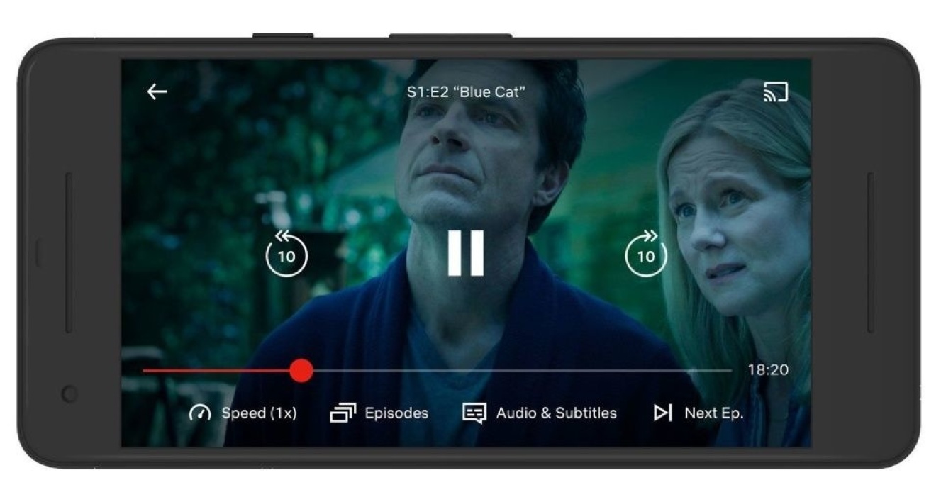 On retrouve une option de la vitesse de lecture dans le bas de notre écran. Crédit Photo: Netflix. Netflix vitesse lecture vidéo