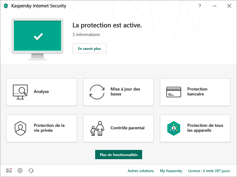 Kaspersky antivirus internet securit&eacute;