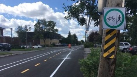Le corridor piéton et cyclable en voie d'être complété sur Gouin.