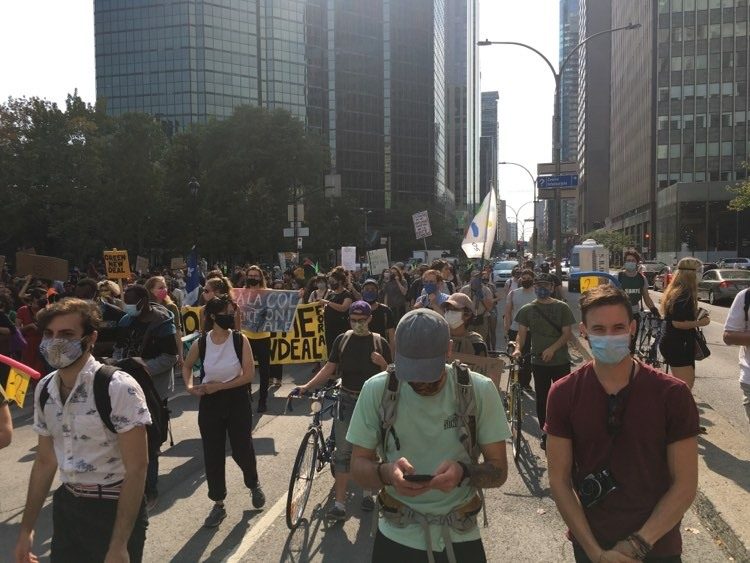 Manifestation pour la justice climatique à Montréal