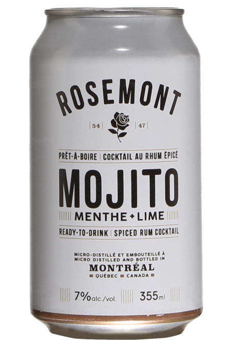 Une cannette du prêt-à-boire Rosemont Mojito