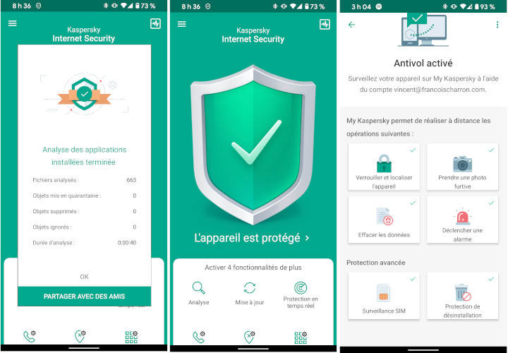 Kaspersky Total Security antivirus téléphone intelligent Android iPhone