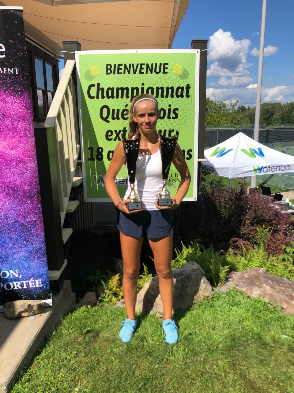 Sarah L’Allier lors des Championnats québécois de tennis de 2020.