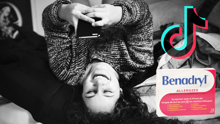 D&eacute;fi Benadryl Tik Tok adolescants