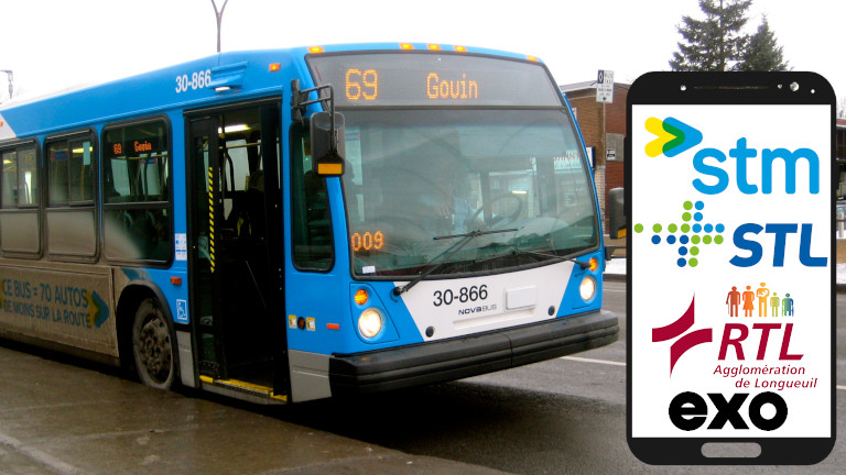 L'ARTM propose d'acheter notre billet d'autobus via notre téléphone intelligent. Achat billet autobus STM STL RTL Exo téléphone intelligent