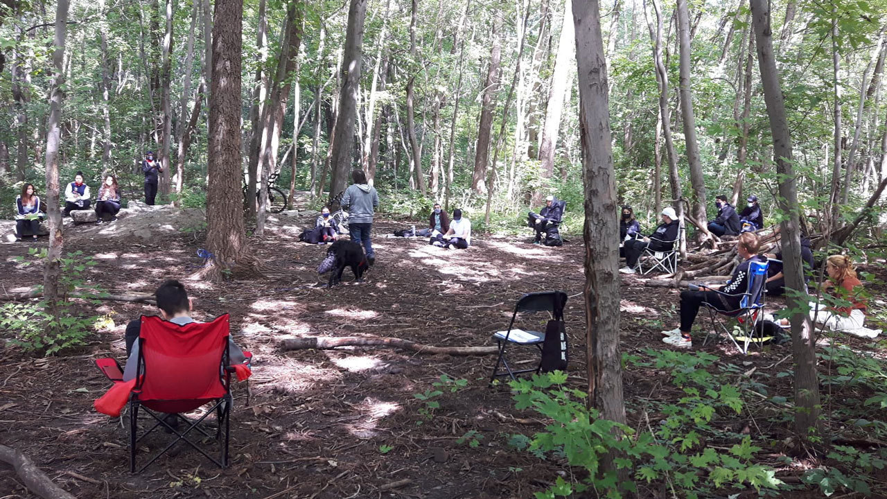 Cours en plein air au collège Ahuntsic