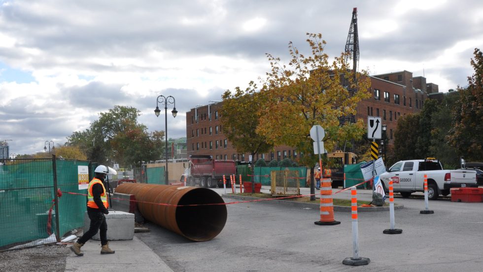Le chantier près de l’Hôpital de Verdun.