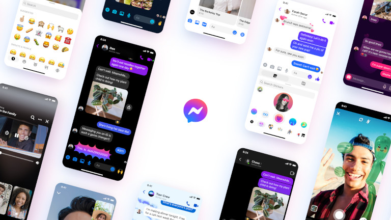 Le nouveau logo de Messenger emprunte des couleurs de celui d’Instagram. Facebook Messenger nouveau logo application mobile