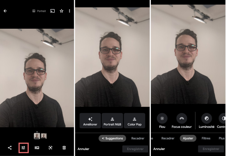 Google Photos application mobile outils am&eacute;liorer photos images