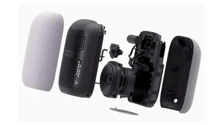 Le Nest Audio se démarque par la basse grâce à un haut-parleur mid-woofer. Nest Audio assistant vocal haut-parleur