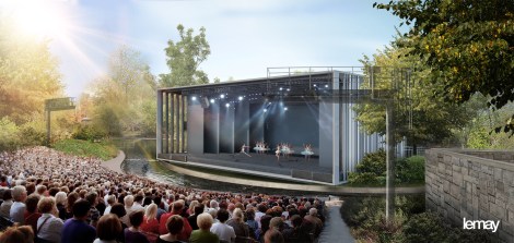 Un prototype du futur théâtre de Verdure au parc Lafontaine.