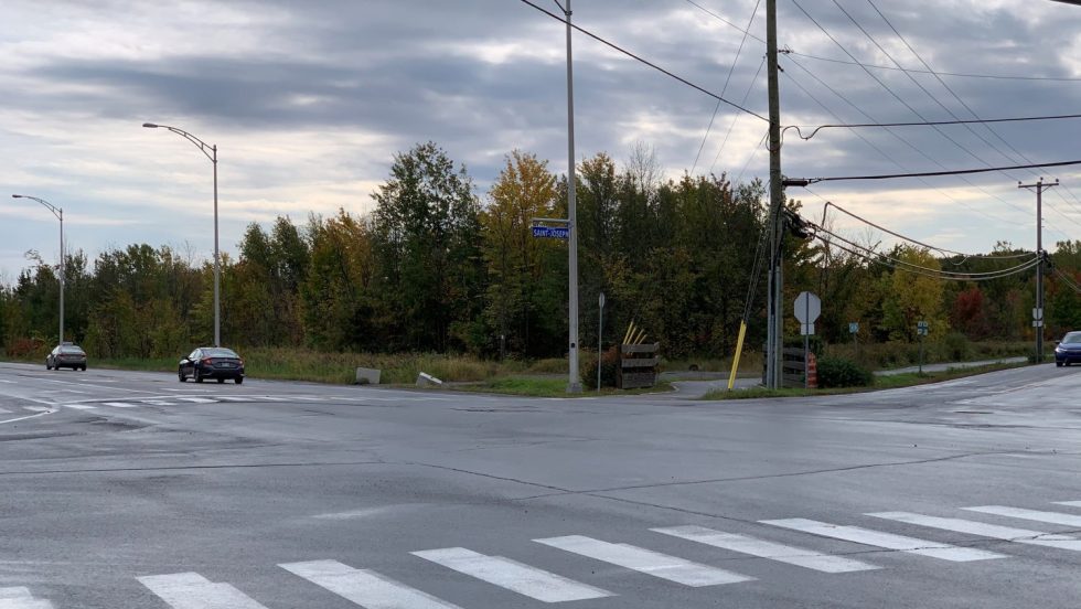 L'emplacement potentiel de la nouvelle caserne à l'intersection des boulevards Don Quichotte et Saint-Joseph