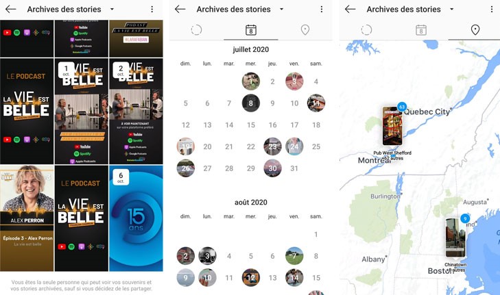 nouvelles pr&eacute;sentations stories archiv&eacute;es instagram