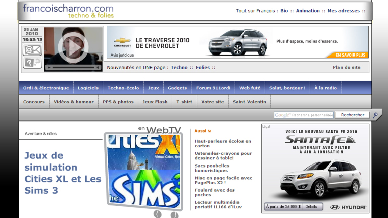 vieille interface francoischarron.com