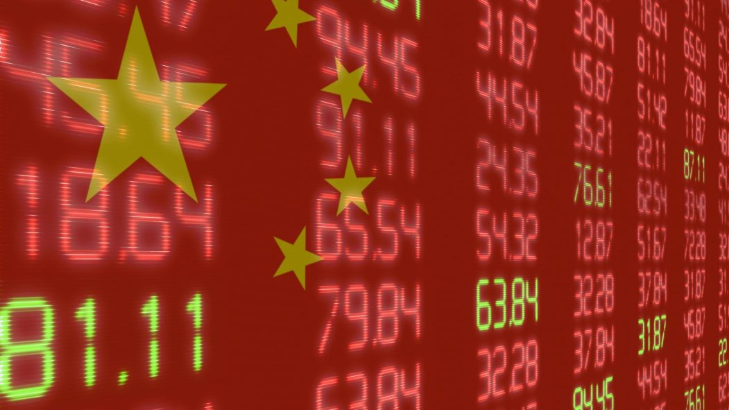 le drapeau chinois et le marché boursier