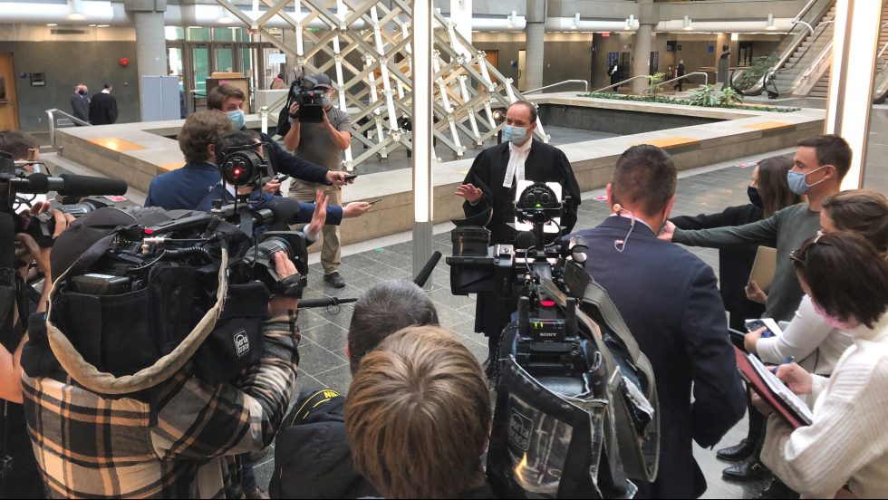 Le procureur de la Couronne, Me François Godin lors de la comparution de Carl Girouard