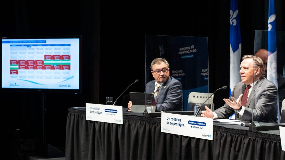 Le premier ministre François Legault et le directeur national de santé publique, Dr Horacio Arruda