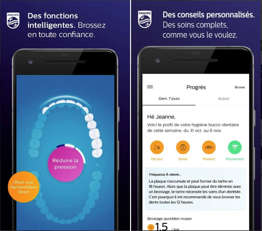 Pour les plus visuels, l’application Philips Sonicare vient vraiment changer la routine d’hygiène buccale. application philips sonicare