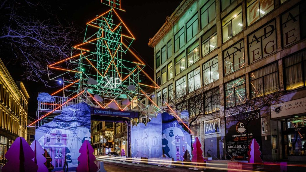 Installations lumineuses au centre-ville de Montréal