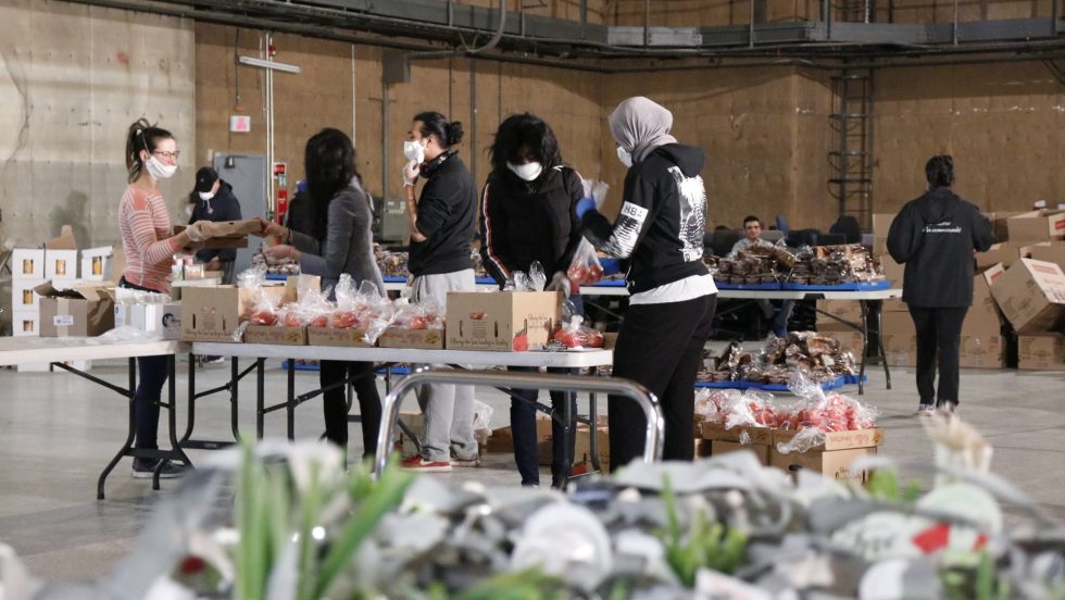 La banque alimentaire du Centre communautaire Bon courage plus tôt cette année