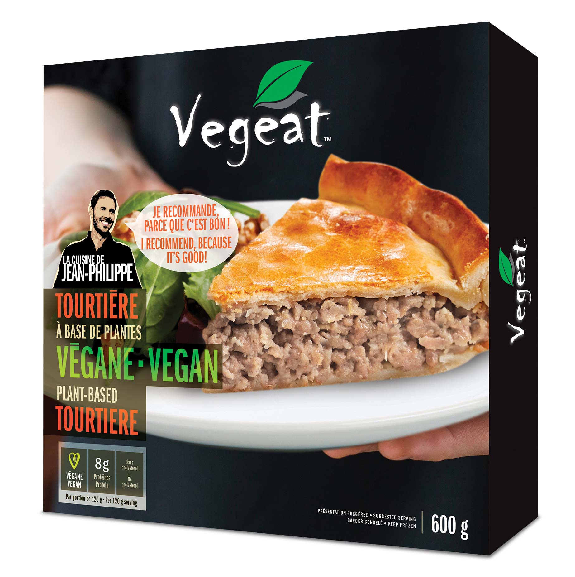 Emballage d'une tourti&egrave;re v&eacute;g&eacute;talienne