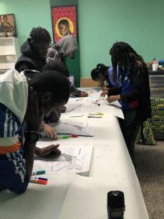 Les jeunes de Montr&eacute;al-Nord travaillent sur le projet.