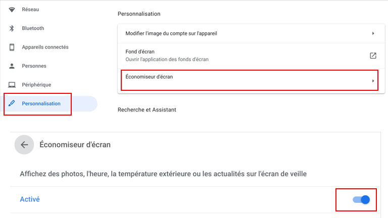 Finalement! C’est maintenant possible de programmer un écran de veille sur un Chromebook! configuration écran veille nouveauté chrome os