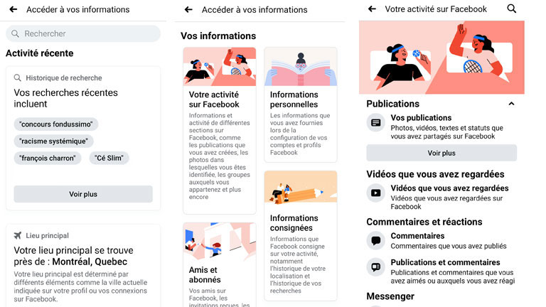 nouvelle interface vos informations Facebook