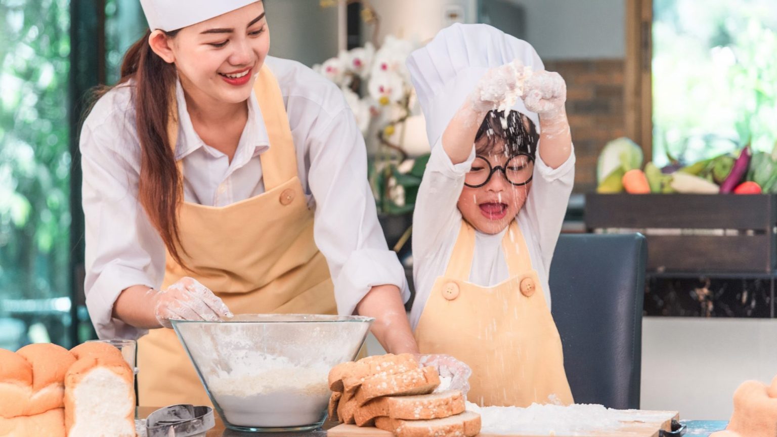 Mother mix. Family Cooking.