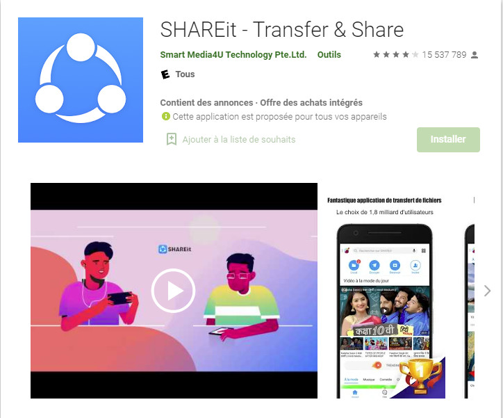 Application SHAREit Android Play Store