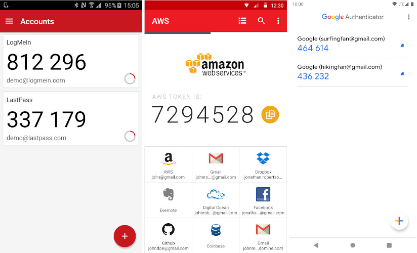 Des applications comme 2FA Authentificator, LastPass Authentificator et Google Authentificator génèrent des codes aléatoires. Applications authentification double facteur