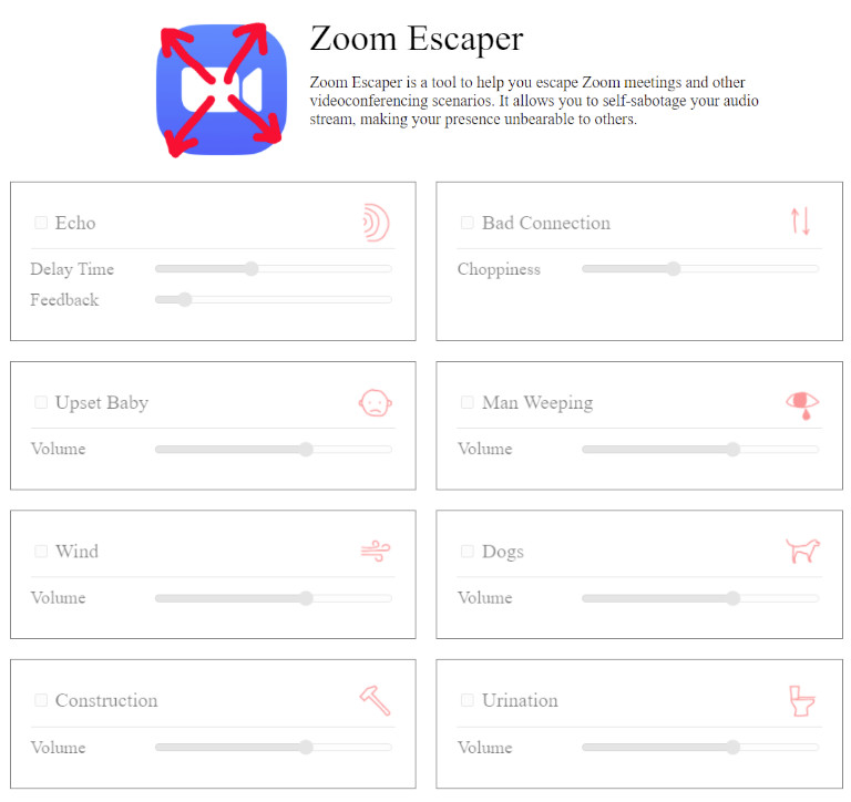 Zoom Escaper sons et bruits