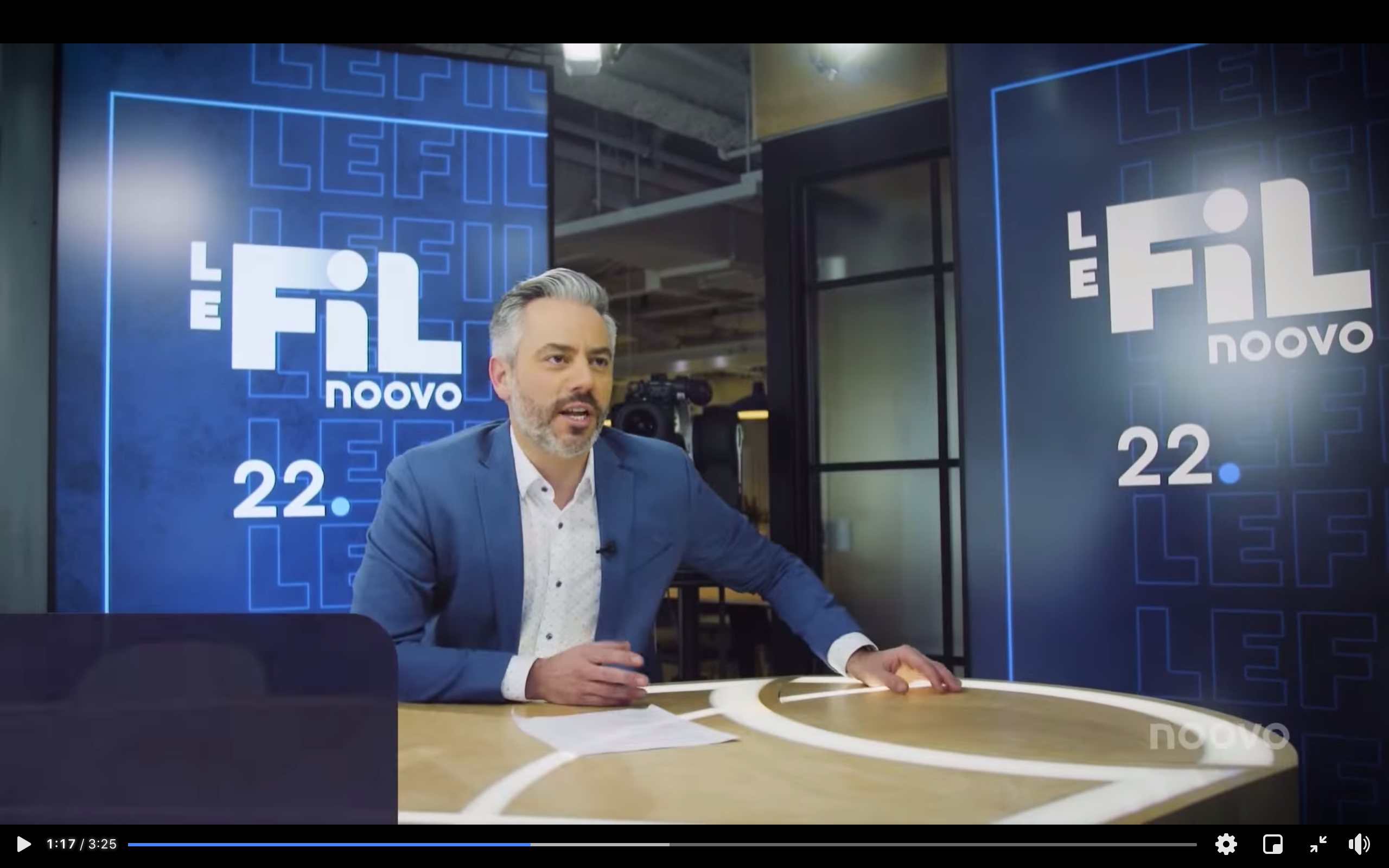 Michel Bherer, animateur de Noovo Le Fil, émission d'actualité lancée par Bell Média dans le cadre de son service Noovo Info.