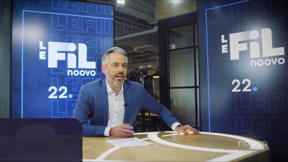 Michel Bherer, animateur de Noovo Le Fil, émission d'actualité lancée par Bell Média dans le cadre de son service Noovo Info.