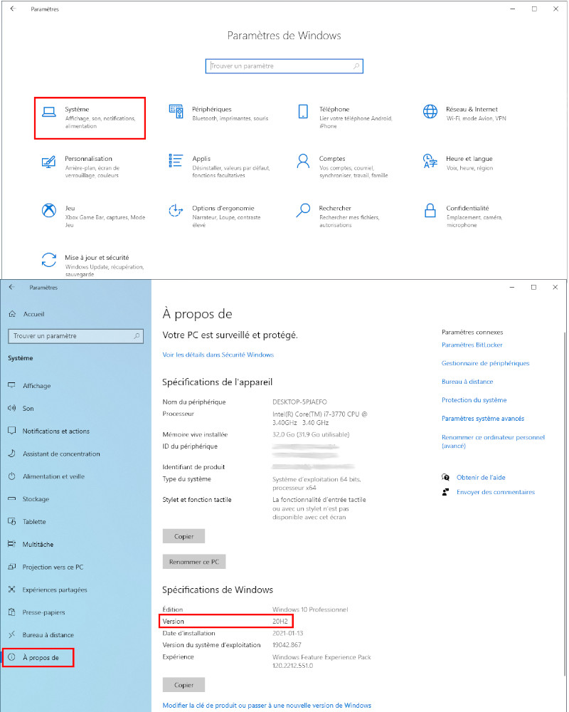 Comment savoir quelle version de Windows 10 on a sur son ordinateur