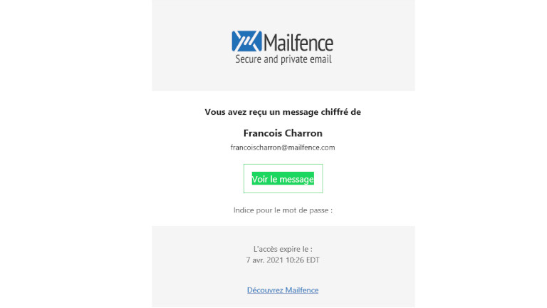 Courriel chiffr&eacute; mailfence