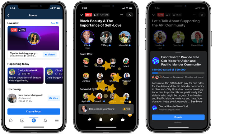 facebook lance live audio rooms comme clubhouse