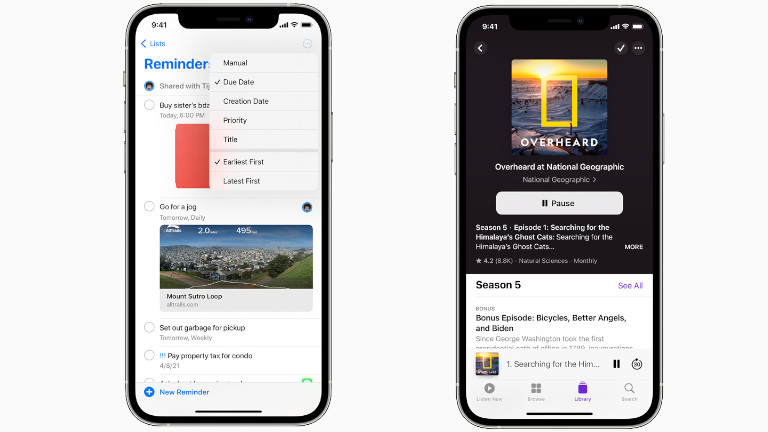 nouvelle interface Rappels Podcast iOS 14.5