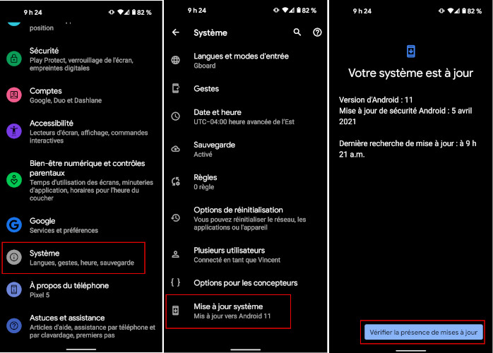 Comment installer mise &agrave; jour Android