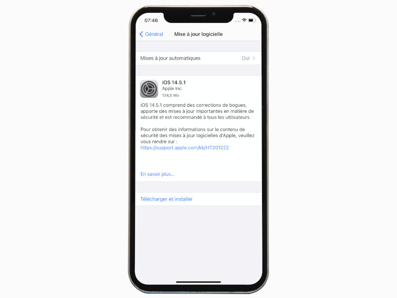 D&eacute;tails mise &agrave; jour iOS 14.5.1
