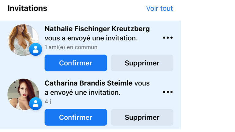 exemple demandes amiti&eacute; faux comptes facebook