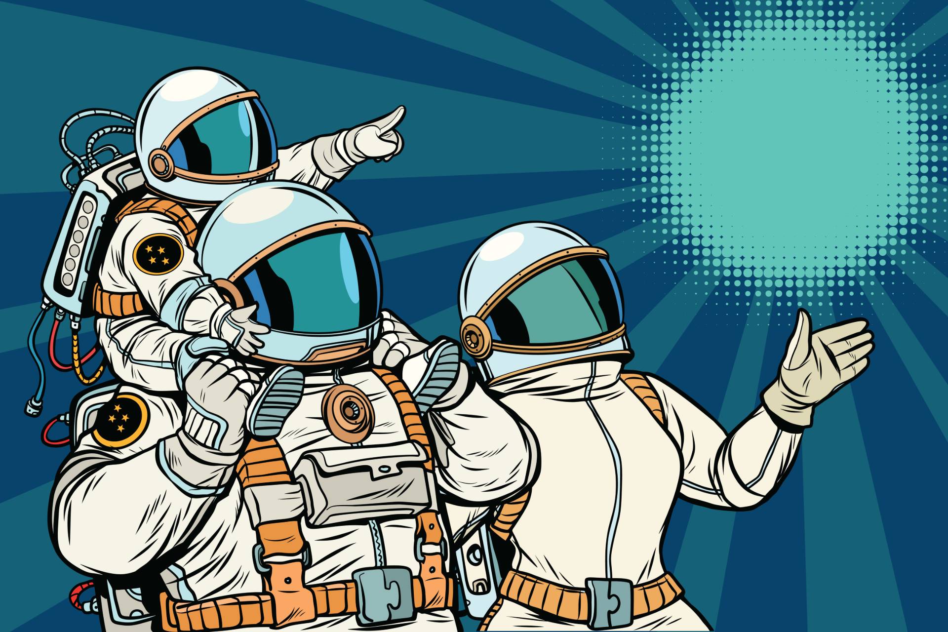 Famille astronaute à l'aventure