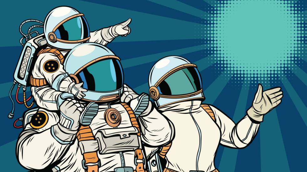 Famille astronaute à l'aventure